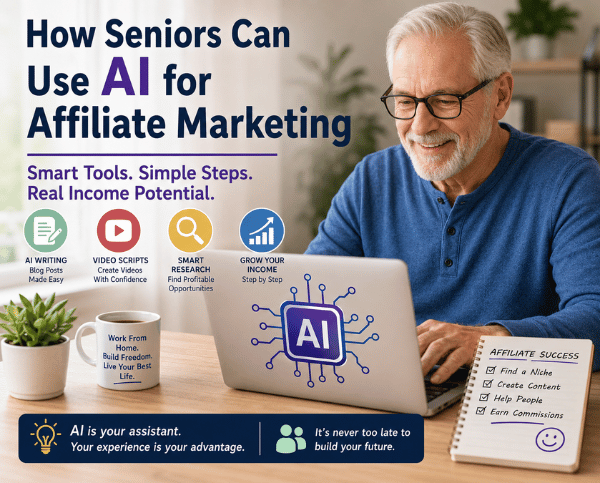 how seniors can use AI for affiliate marketing